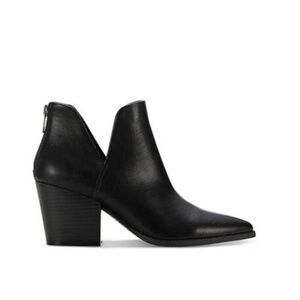 Eliza Womens Faux Leather Almond Toe Ankle Boots